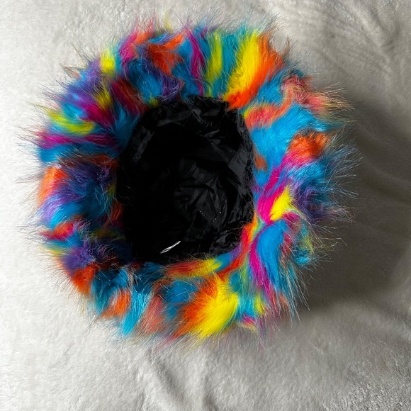 Women Color Block Bucket Hat for Winter Fashion Thick Warm Multi Colors Fluf - Picture 3 of 3